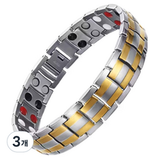 KODACHIEF 개성만점 케어 팔찌 실버골드 225 x 15 mm, 3개