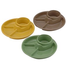 inomata BBQ圓形餐盤3件組, 日本製造, 食洗機OK, 不含BPA, 直徑21 x 4.6cm, 1424, 1組