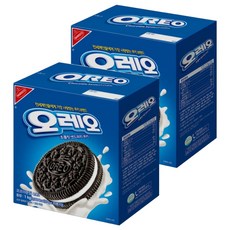 오레오 초콜릿 샌드위치 쿠키 화이트 크림, 1kg, 2개
