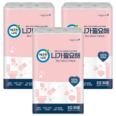 KleanNara 可綠納樂 你需要 天然紙漿3層高級捲筒衛生紙, 22m, 30入, 3個