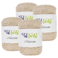 SEVY Phil Twist Macrame 編織線 250g, 108亮米色, 4個