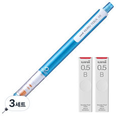 Uni 三菱鉛筆 KURU TOGA Uni自動筆 標準型 藍色 M5-450+專用筆芯 B 2入組, 3套, 0.5mm