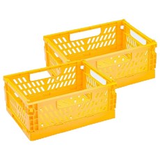 다용도 수납 정리 폴딩 박스, 옐로우, 2개