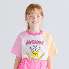 ILoveJ 兒童透氣O萬歲兔配色短袖T恤 PUUTO18