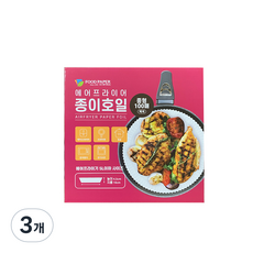 푸드페이퍼 에어프라이어 종이호일 중, 100개입, 3개
