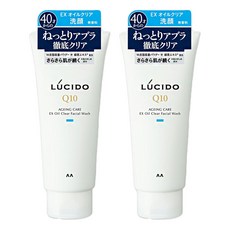 LUCIDO 倫士度 Q10男士去油洗面乳 EX 油脂清潔 無香料 40歲以上適用, 130g, 2條