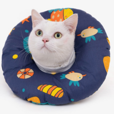 寵物頸枕 頸圈 FYQ006 藍色海洋 S, 1個