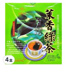 永發茗茶 茉香綠茶 台灣茶八十年 宜蘭在地好茶 袋茶, 2g, 100入, 4盒