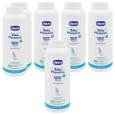 Chicco 寶貝嬰兒植萃細緻爽身粉, 95%天然成分來源, 含稻米澱粉, 150g, 6瓶