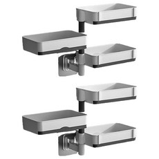 Yesodang 免鑽孔多用途三層肥皂架, 2個, 白灰色