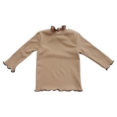 BEBENINE 嬰幼兒荷葉邊半高領長袖T恤