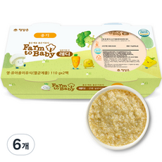 팜투베이비 레디 실온이유식 중기, 소고기검은콩비타민죽, 110g, 6개