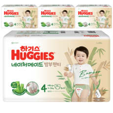 하기스 2024 네이처메이드밤부 팬티형 기저귀 남아용, 4단계, 216매