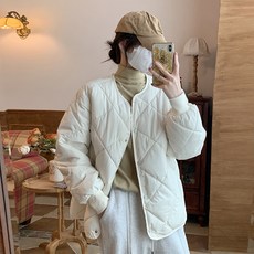 PEONIST 女款寬鬆V領絎縫夾克