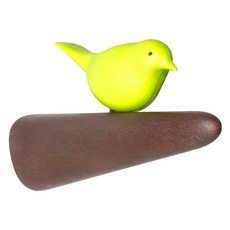 QUALy Picky Sparrow wall hook 枝頭雀兒 壁掛 147 x 89.8 x 40mm, 綠鳥 + 咖啡樹枝, 1個
