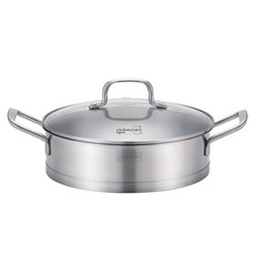 LiViNG ART 電磁爐適用Essential系列3層不鏽鋼雙耳湯鍋+鍋蓋, 24cm, 單色