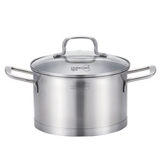 LiViNG ART 電磁爐適用雙耳3層不鏽鋼湯鍋, 20cm, 單色