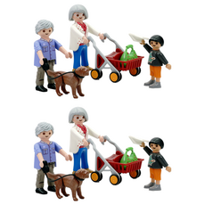 Playmobil 摩比人 祖父祖母和孫子 70990, 2個
