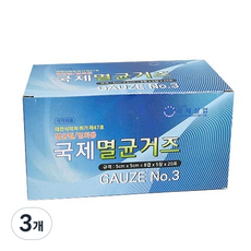 국제 멸균 거즈 3호 5 x 5 cm 8겹, 100개입, 3개