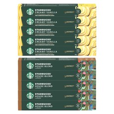 스타벅스 캡슐커피 플레이버 크리미 바닐라향 51g 5p + 아이코닉 하우스 블렌드 57g 5p, 1세트