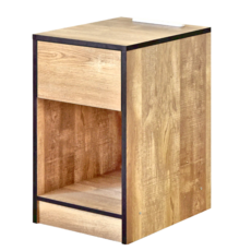 HOPMA 合馬家具 嵌入式美背多功能插座單抽床頭櫃, AC/USB/Type-C, 仿古木, 1個