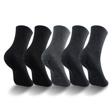 Crocodile 鱷魚 男士銀纖維防滑襪 黑色 2雙 + 炭灰色 2雙 + 灰色 1雙組合 CD328