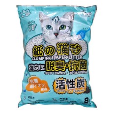 QQ KIT 活性炭環保紙貓砂, 8L, 2.5kg, 1包, 活性炭