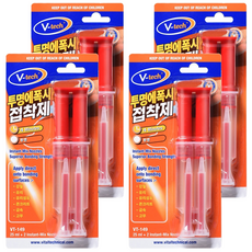 Vtech 4분 경화형 투명 주사기 노즐 에폭시 접착제, 4개