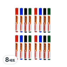 Bluemato 白板筆 A 混合 16入組 x-882, 黑色 + 藍色 + 紅色 + 綠色, 8套