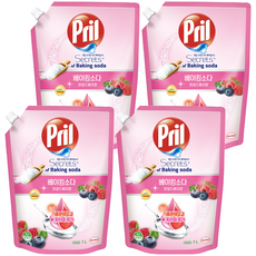 프릴 시크릿오브 베이킹소다 주방세제 와일드베리 향, 1L, 4개