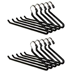 【德利生活】正向鵝型褲架5個x2組,黑色,褲架裙架收納神器,防滑耐用不變形,節省空間衣櫥整理, 2組