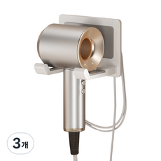 solve living 飯店式免鑽孔吹風機電線整理架, 3個, 白色