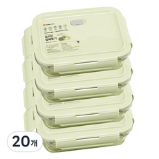 오븐락 아트웨어 숨쉬는 밀폐용기 직사각 1호, 20개, 330ml