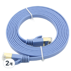 Coms Direct Cat7 扁平型 直連 10Gbps 網路線 LAN RJ45 BB118, 2個, 2m