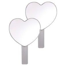 Double J 現代粉彩愛心手拿鏡, 藍色, 2個