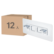 E.dot 隔板托架L型支撐架 Set 4件組 加大雙排分隔層板固定貼 透明 5x11.8x1.5cm 壓克力材質, 3組