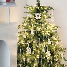 Ju and Ji 聖誕冰柱 45p 樹裝飾品套組, 透明, 1套