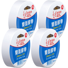 DEER BRAND 鹿頭牌 薄型手撕雙面膠帶 DFS3 24mm x 15Y, 透明色, 4捲