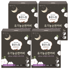 GOODFEEL 潔翼型夜用衛生棉, 超長夜用型(42cm), 20片, 4包