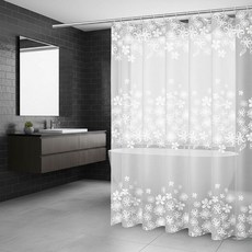 Any One Pick可愛防水浴簾+窗簾環組, 1套, 花