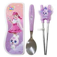LE BARN Shooting Star Catch Teenieping孩童學習筷+湯匙+收納盒組, 1套, 跳跳萍