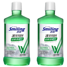 Smiling 百齡 護牙周到漱口水 超極護齦W 綠茶薄荷, 750ml, 2瓶