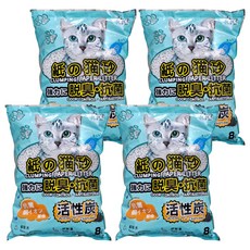 QQ KIT 活性炭環保紙貓砂, 8L, 2.5kg, 4包, 活性炭