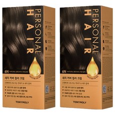 TONYMOLY 個人專用遮白髮染髮霜, 6N(自然棕色), 2個