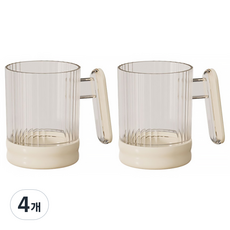 THE ZAKKA 透明基本款斜口漱口杯, 象牙白, 4個