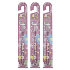 LITTLE TWIN STARS 雙星仙子 兒童牙刷 3~6歲, 透明色, 3支, 1組