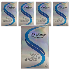 Safeway 薄膜衛生套 絲帛透薄0.03 保險套, 15入, 5盒