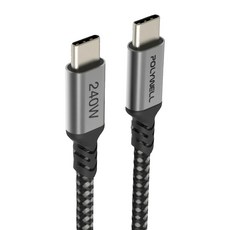 POLYWELL 寶利威爾 USB Type-C 240W 5A 快充編織線 長尾版, 2m, PW15-W45-M872, 1條