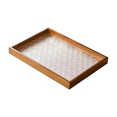 楠竹托盤 長方形 800g, 竹邊 半透明底