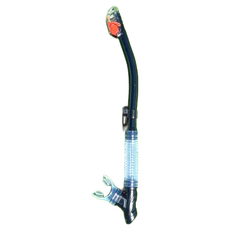 ButterFly Fish 蝴蝶魚 潛水 乾式呼吸管 全乾式防浪管頭 可替換矽膠咬嘴 矽膠中節軟管 SN2402, 不適用, 黑色